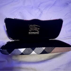 Burberry Black and White Checkered Sunglasses Case